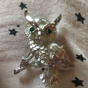 Monet owl brooch